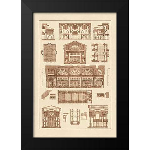 Interiors With Cross Vaults and Cupola Vaulting Black Modern Wood Framed Art Print by Buhlmann, J.