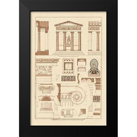 Temple of Nike Apteros at Athens Black Modern Wood Framed Art Print by Buhlmann, J.