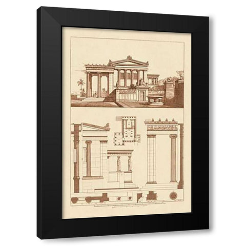 The Erechtheum at Athens Black Modern Wood Framed Art Print by Buhlmann, J.