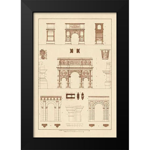 Arches and Arcades Black Modern Wood Framed Art Print by Buhlmann, J.