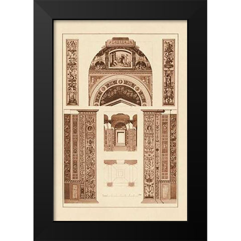 Decoration of the Second Corridor of the Loggie in the Vatican Black Modern Wood Framed Art Print by Buhlmann, J.