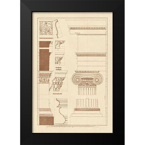 Details from the North Portico of the Erechtheum Black Modern Wood Framed Art Print by Buhlmann, J.