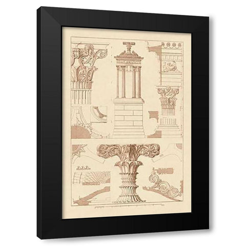 Monument of Lysicrates at Athens Black Modern Wood Framed Art Print by Buhlmann, J.