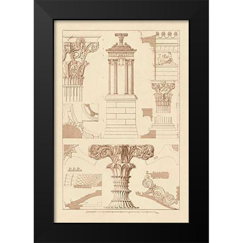 Monument of Lysicrates at Athens Black Modern Wood Framed Art Print by Buhlmann, J.