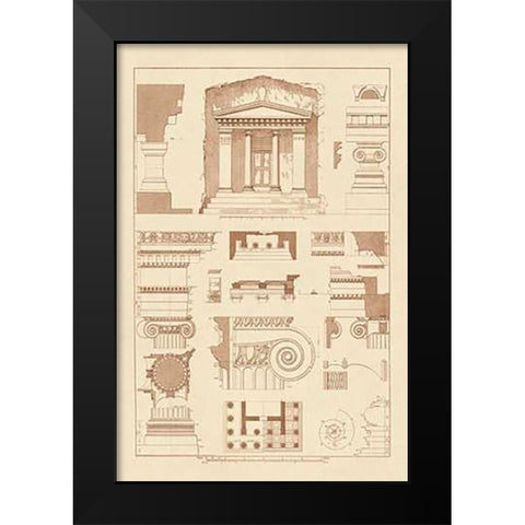 Tomb of Amyntas and Temple of Athena Polias Black Modern Wood Framed Art Print by Buhlmann, J.