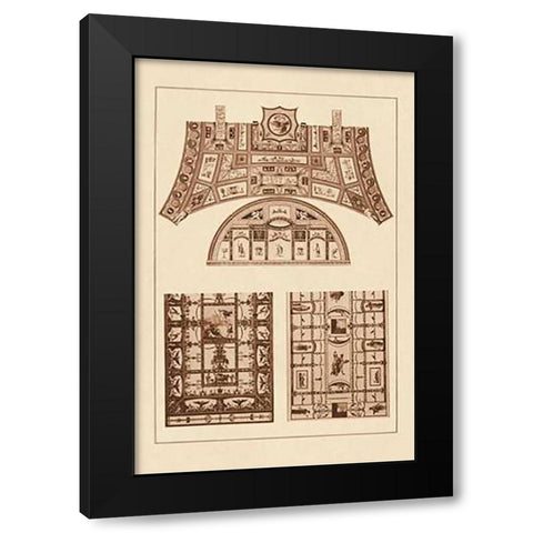 Decorative Painting in the Roman Vaults Black Modern Wood Framed Art Print by Buhlmann, J.