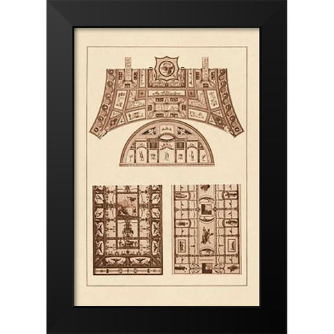Decorative Painting in the Roman Vaults Black Modern Wood Framed Art Print by Buhlmann, J.