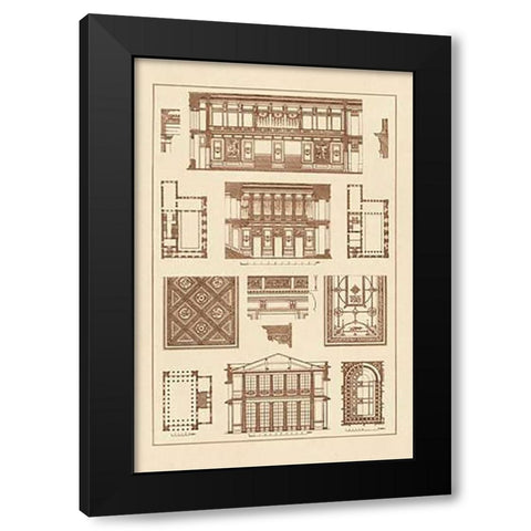 Halls with Galleries Black Modern Wood Framed Art Print by Buhlmann, J.