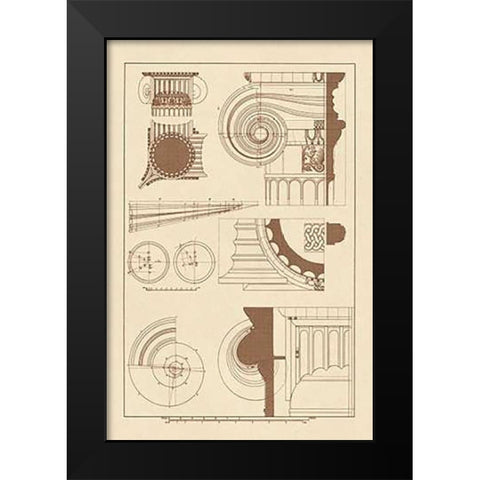 Capitals of the Erechtheum Black Modern Wood Framed Art Print by Buhlmann, J.