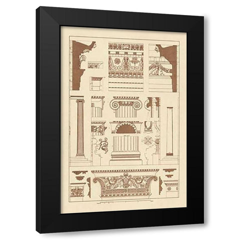 Entablatures and Capitals Black Modern Wood Framed Art Print with Double Matting by Buhlmann, J.