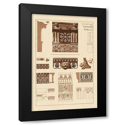 Entablatures, Terracottas and Cymas Black Modern Wood Framed Art Print with Double Matting by Buhlmann, J.