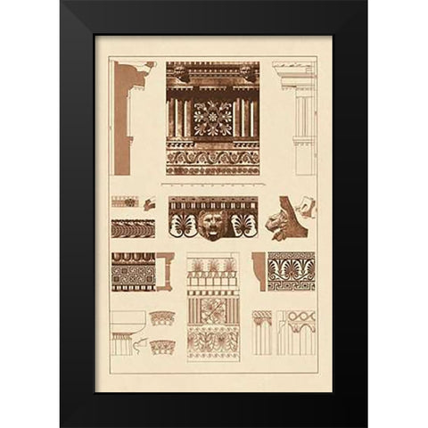 Entablatures, Terracottas and Cymas Black Modern Wood Framed Art Print by Buhlmann, J.