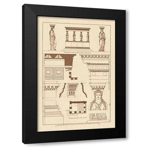 Porch of the Caryatids Black Modern Wood Framed Art Print by Buhlmann, J.