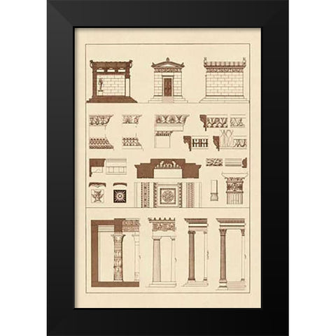 Hellenic Chapel and Decorative Forms Black Modern Wood Framed Art Print by Buhlmann, J.
