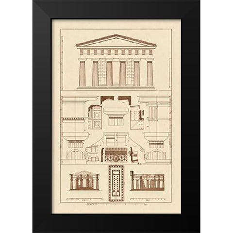 Temple of Vintageeidon at Paestum Black Modern Wood Framed Art Print by Buhlmann, J.