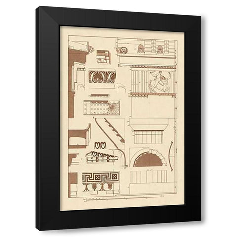 Details of Parthenon at Athens Black Modern Wood Framed Art Print with Double Matting by Buhlmann, J.