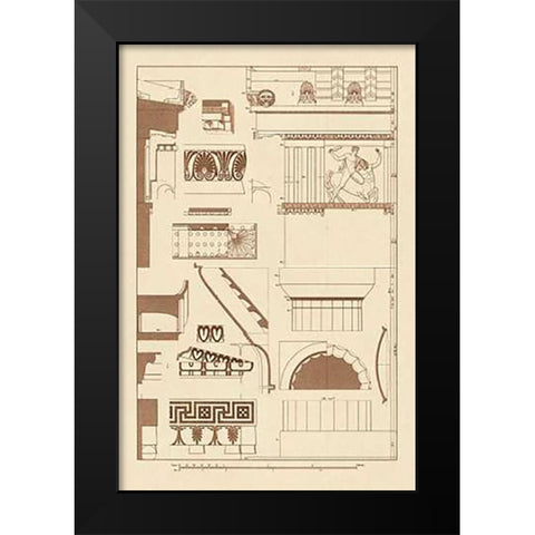 Details of Parthenon at Athens Black Modern Wood Framed Art Print by Buhlmann, J.