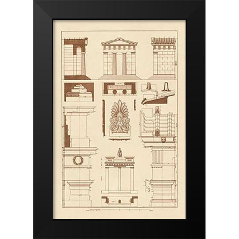 Temple of Diana, Monument of Thrasyllus Black Modern Wood Framed Art Print by Buhlmann, J.