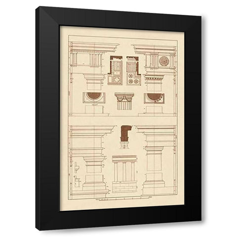 Doric, Tuscan Orders and Columns Black Modern Wood Framed Art Print by Buhlmann, J.