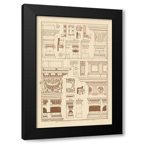 Details of Basilica at Vicenza and Library at Venice Black Modern Wood Framed Art Print with Double Matting by Buhlmann, J.