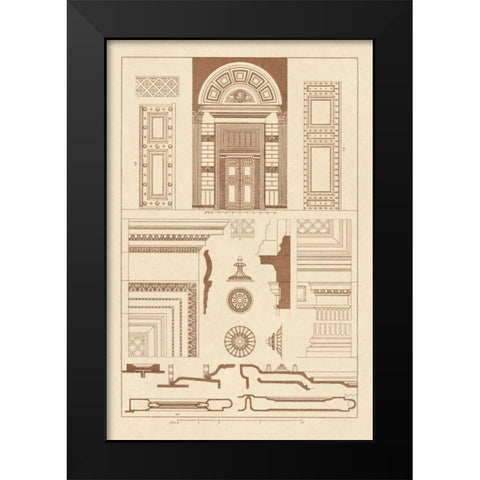 Doorway of the Pantheon at Rome Black Modern Wood Framed Art Print by Buhlmann, J.