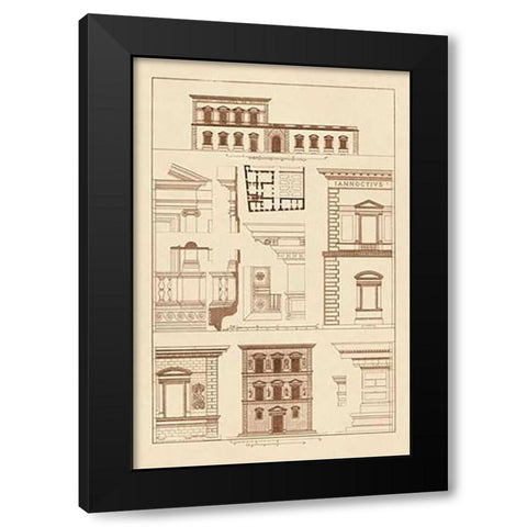 Palazzos Pandolfini and Bartolini at Florence Black Modern Wood Framed Art Print by Buhlmann, J.