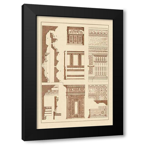 Wall Facing with Wood Paneling Black Modern Wood Framed Art Print by Buhlmann, J.