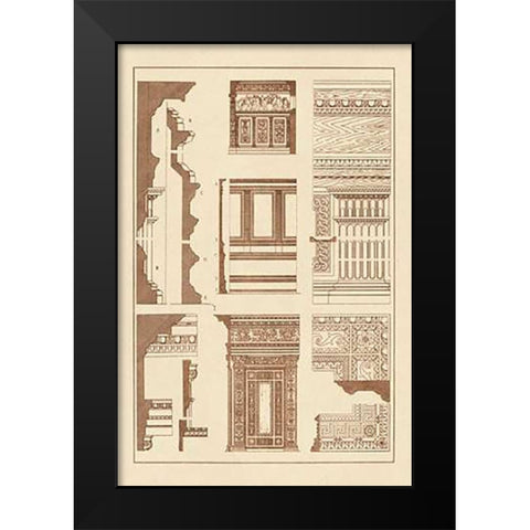 Wall Facing with Wood Paneling Black Modern Wood Framed Art Print by Buhlmann, J.