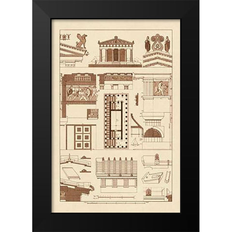 Temple of Athene and Theseus, PolyMuseumome Black Modern Wood Framed Art Print by Buhlmann, J.