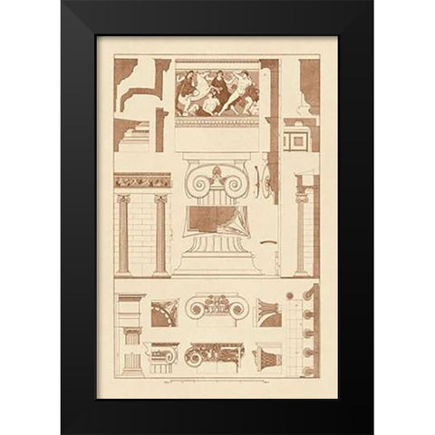 Ionic Orders and Capitals, PolyMuseumome Black Modern Wood Framed Art Print by Buhlmann, J.