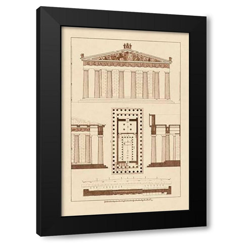 The Parthenon at Athens, PolyMuseumome Black Modern Wood Framed Art Print by Buhlmann, J.