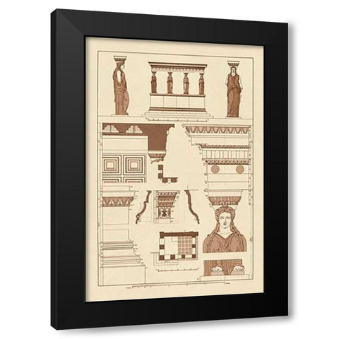 Porch of Caryatids, PolyMuseumome Black Modern Wood Framed Art Print with Double Matting by Buhlmann, J.