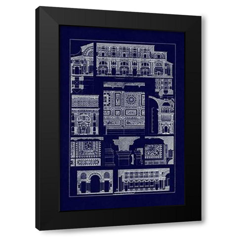 Barrel Vaults of the Renaissance (Blueprint) Black Modern Wood Framed Art Print with Double Matting by Buhlmann, J.