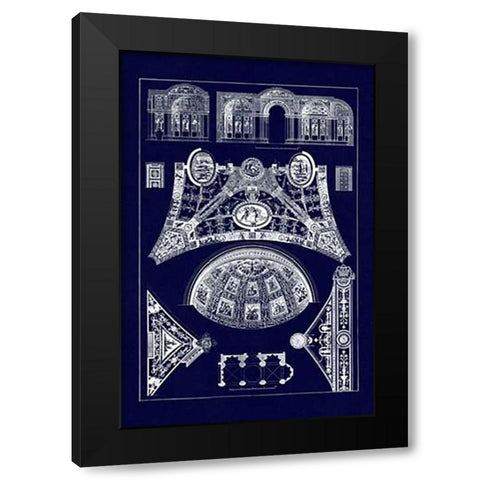 Cross Vaults of the Renaissance (Blueprint) Black Modern Wood Framed Art Print with Double Matting by Buhlmann, J.