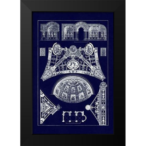 Cross Vaults of the Renaissance (Blueprint) Black Modern Wood Framed Art Print by Buhlmann, J.