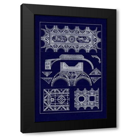 Coved Ceiling (Blueprint) Black Modern Wood Framed Art Print by Buhlmann, J.
