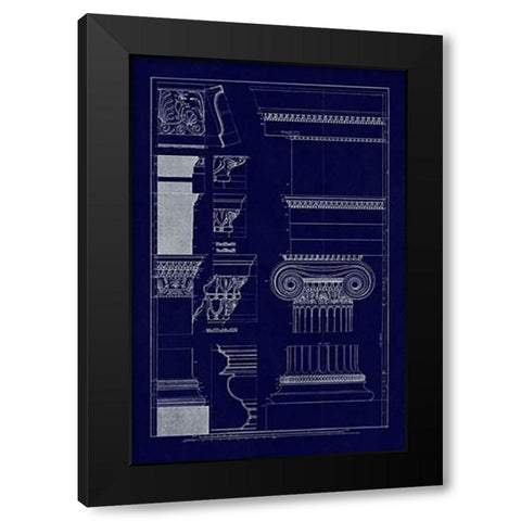 Details from the North Portico of the Erechtheum (Blueprint) Black Modern Wood Framed Art Print with Double Matting by Buhlmann, J.