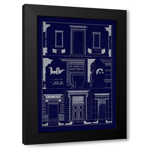 Doorways (Blueprint) Black Modern Wood Framed Art Print by Buhlmann, J.