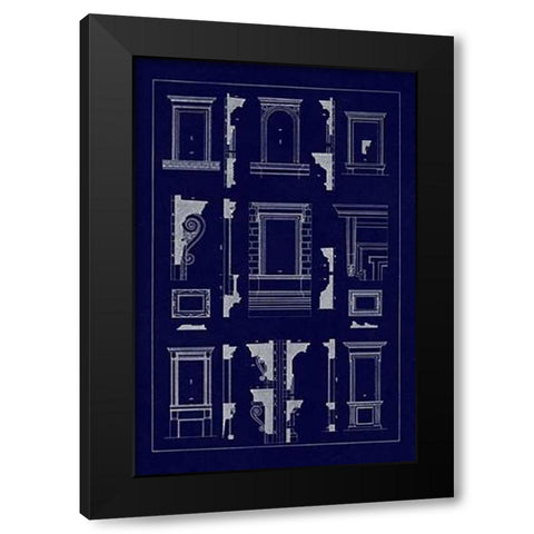 Widows of the Renaissance (Blueprint) Black Modern Wood Framed Art Print with Double Matting by Buhlmann, J.