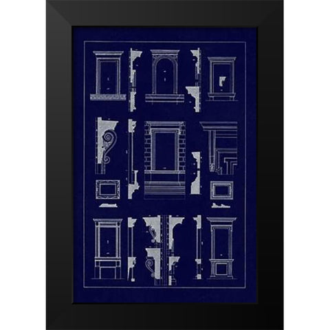 Widows of the Renaissance (Blueprint) Black Modern Wood Framed Art Print by Buhlmann, J.