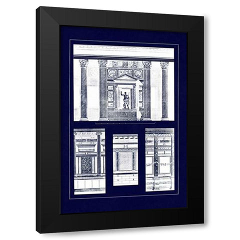 Wall Facing with Marble (Blueprint) Black Modern Wood Framed Art Print with Double Matting by Buhlmann, J.