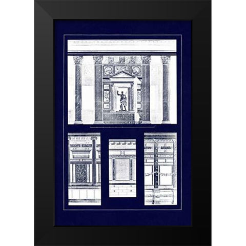 Wall Facing with Marble (Blueprint) Black Modern Wood Framed Art Print by Buhlmann, J.