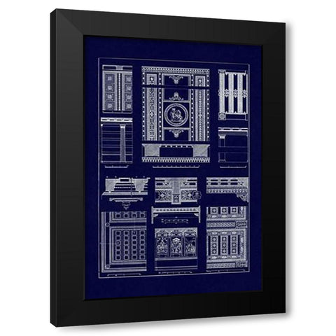 Ceilings with Visible Course of Beams (Blueprint) Black Modern Wood Framed Art Print by Buhlmann, J.