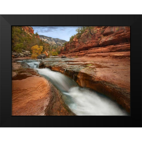 Oak Creek in Slide Rock State Park near Sedona, Arizona Black Modern Wood Framed Art Print by Fitzharris, Tim