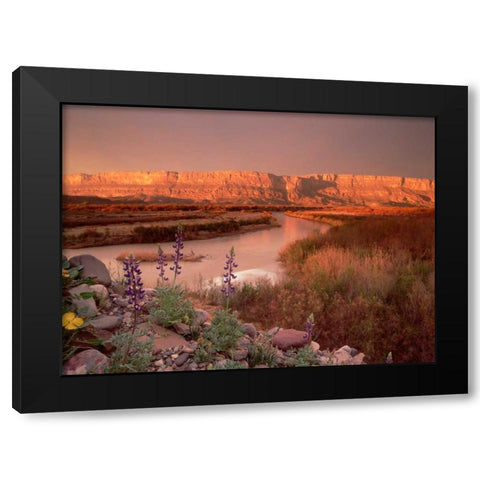 Sierra Ponce and Rio Grande, Big Bend National Park, Texas Black Modern Wood Framed Art Print by Fitzharris, Tim