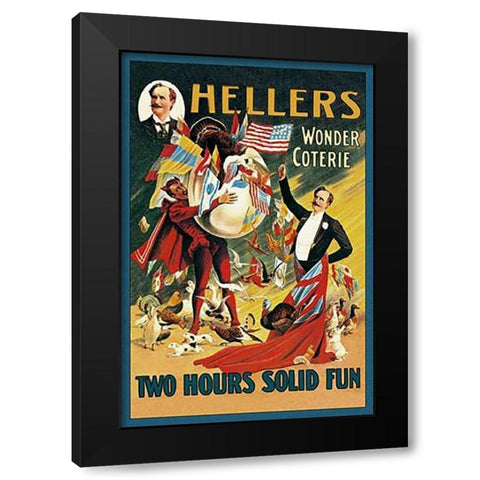 Magicians: Hellers Wonder Coterie Black Modern Wood Framed Art Print by Friedlander, Adolph