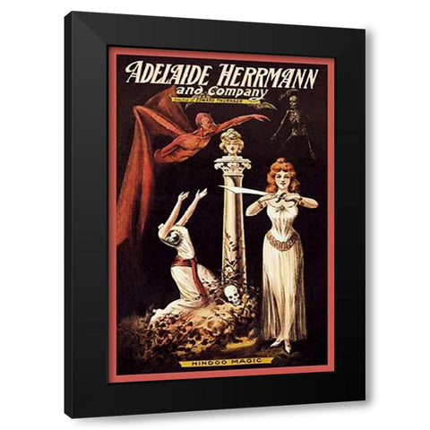 Magicians: Adelaide Herrmann and Company: Hindoo Magic Black Modern Wood Framed Art Print with Double Matting by Alexander, C.