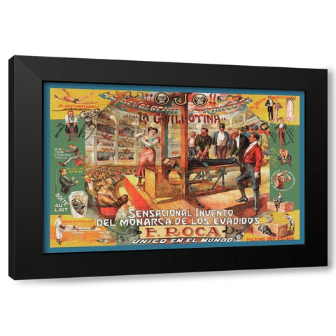 Magicians: Guillotina: F. Roca Black Modern Wood Framed Art Print by Unknown