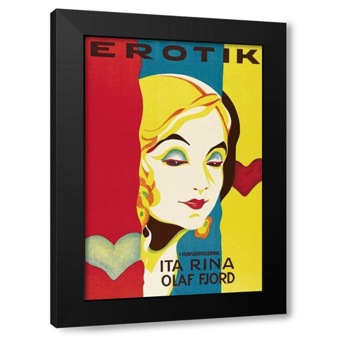 Vintage Film Posters: Seduction Erotik Black Modern Wood Framed Art Print with Double Matting by Unknown