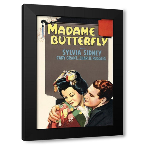 Vintage Film Posters: Madame Butterfly Black Modern Wood Framed Art Print with Double Matting by Unknown